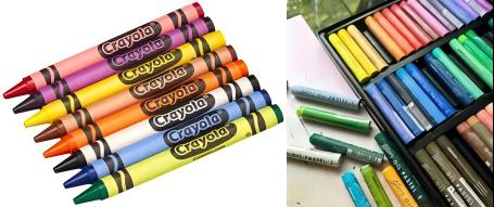 ¿Qué es diferente entre el crayón y el petróleo pastel?
